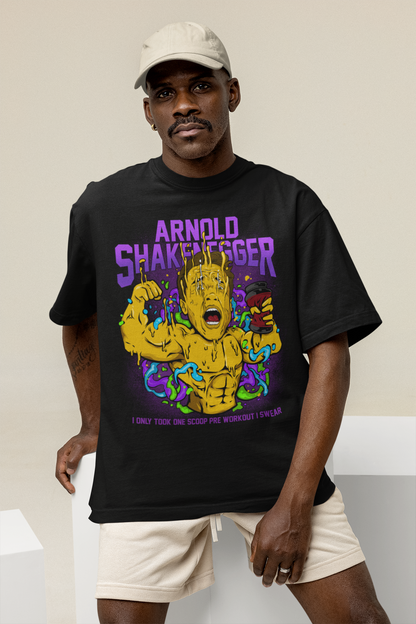 "SHAKENEGGER" Oversized T-Shirt Frontprint